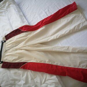 BDG Wide Leg Elastic Waist Drawstring Pants Cream/Red M